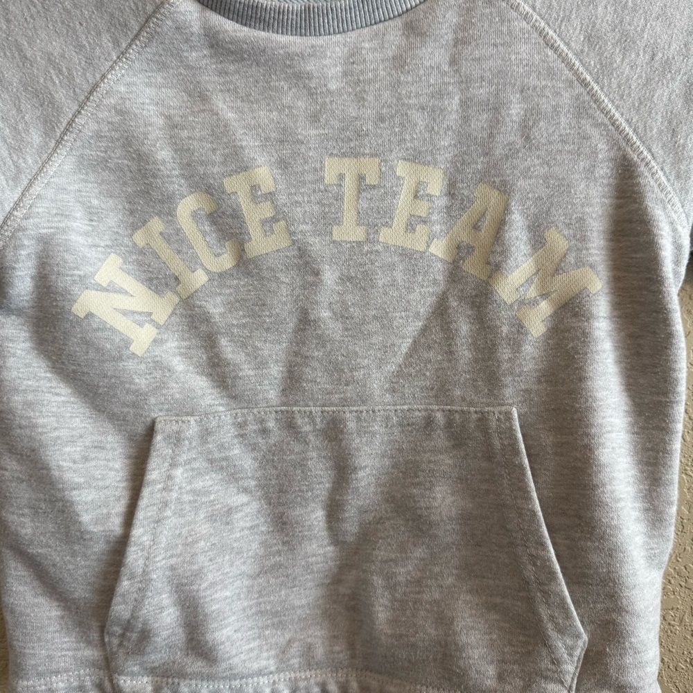 Zara Kids Nice Team Short Sleeve Sweatshirt Heather Grey Size 3 Years‎ 98cm